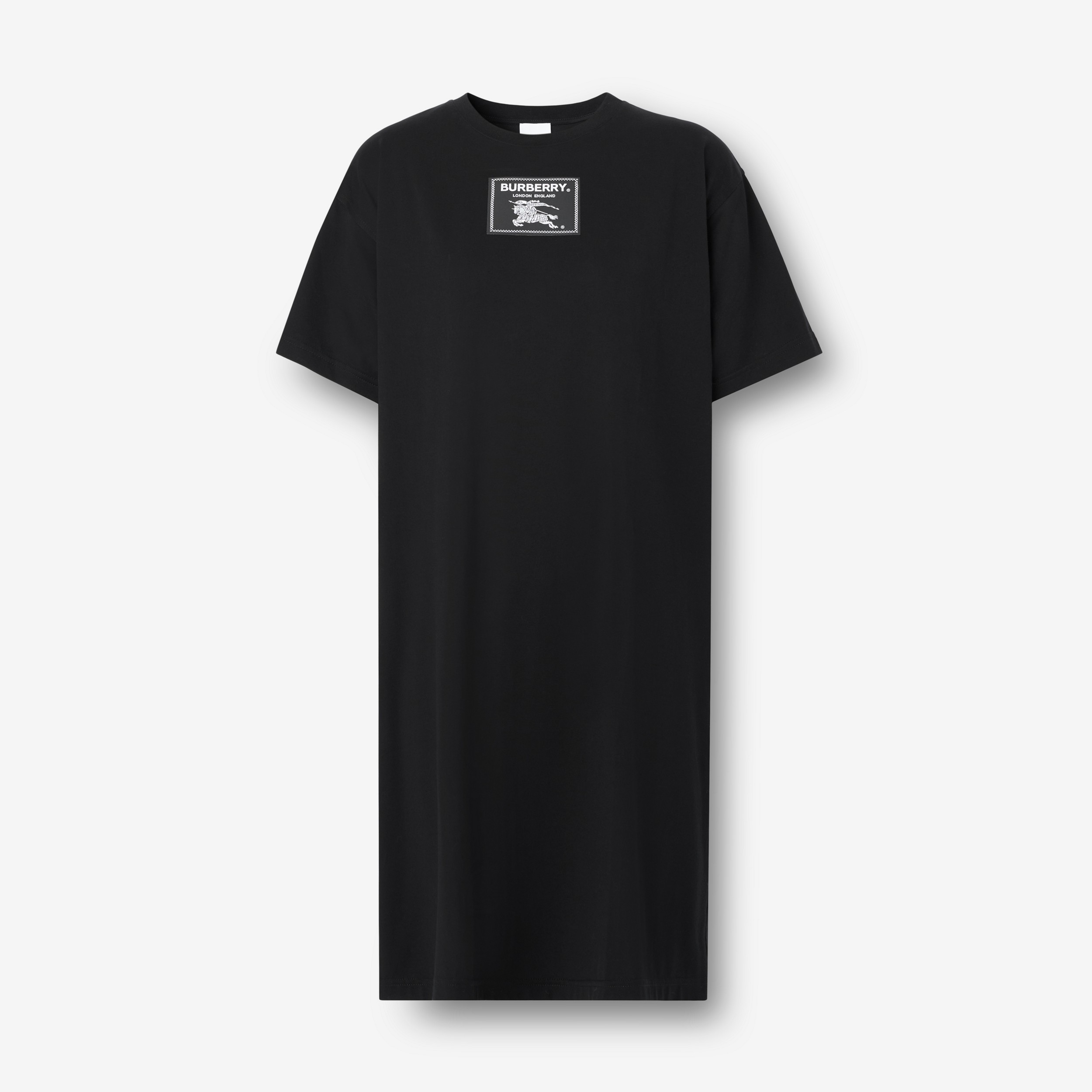 프로섬 라벨 코튼 티셔츠 드레스 (블랙) - 여성 | Burberry® - 1