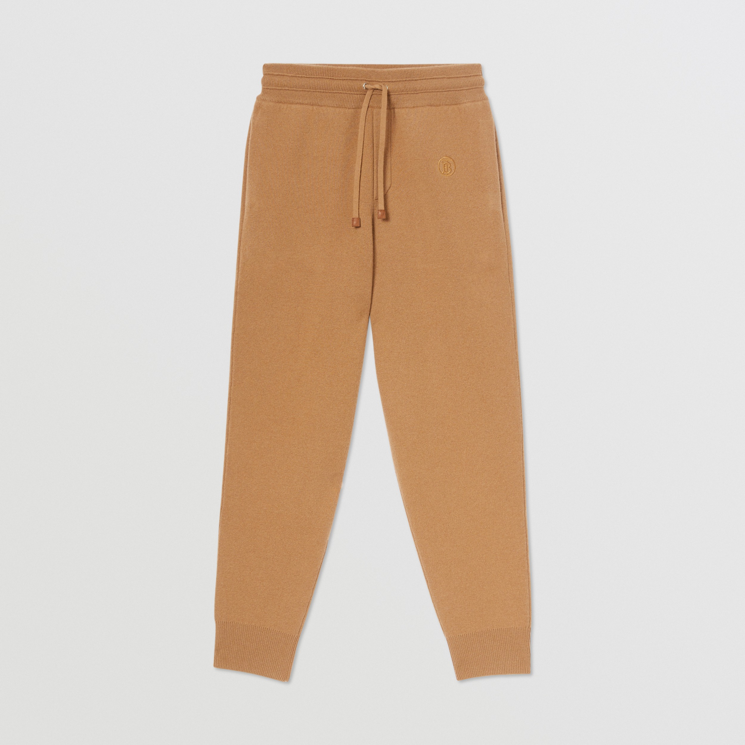 Monogram Motif Cashmere Blend Jogging Pants in Camel Women Burberry