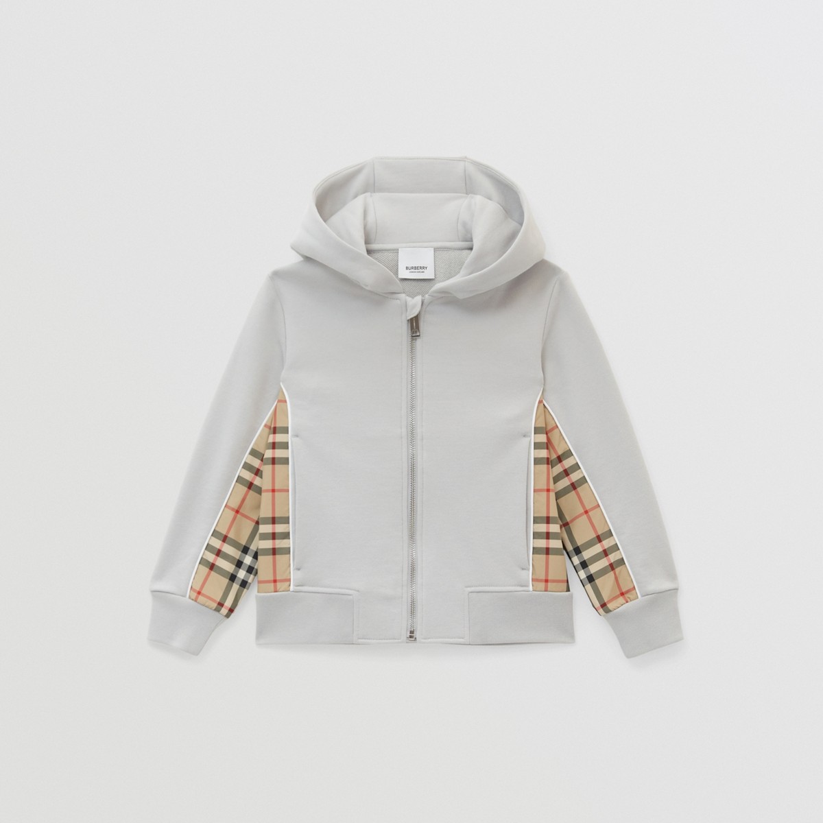 BURBERRY BURBERRY CHILDRENS VINTAGE CHECK PANEL COTTON HOODED TOP