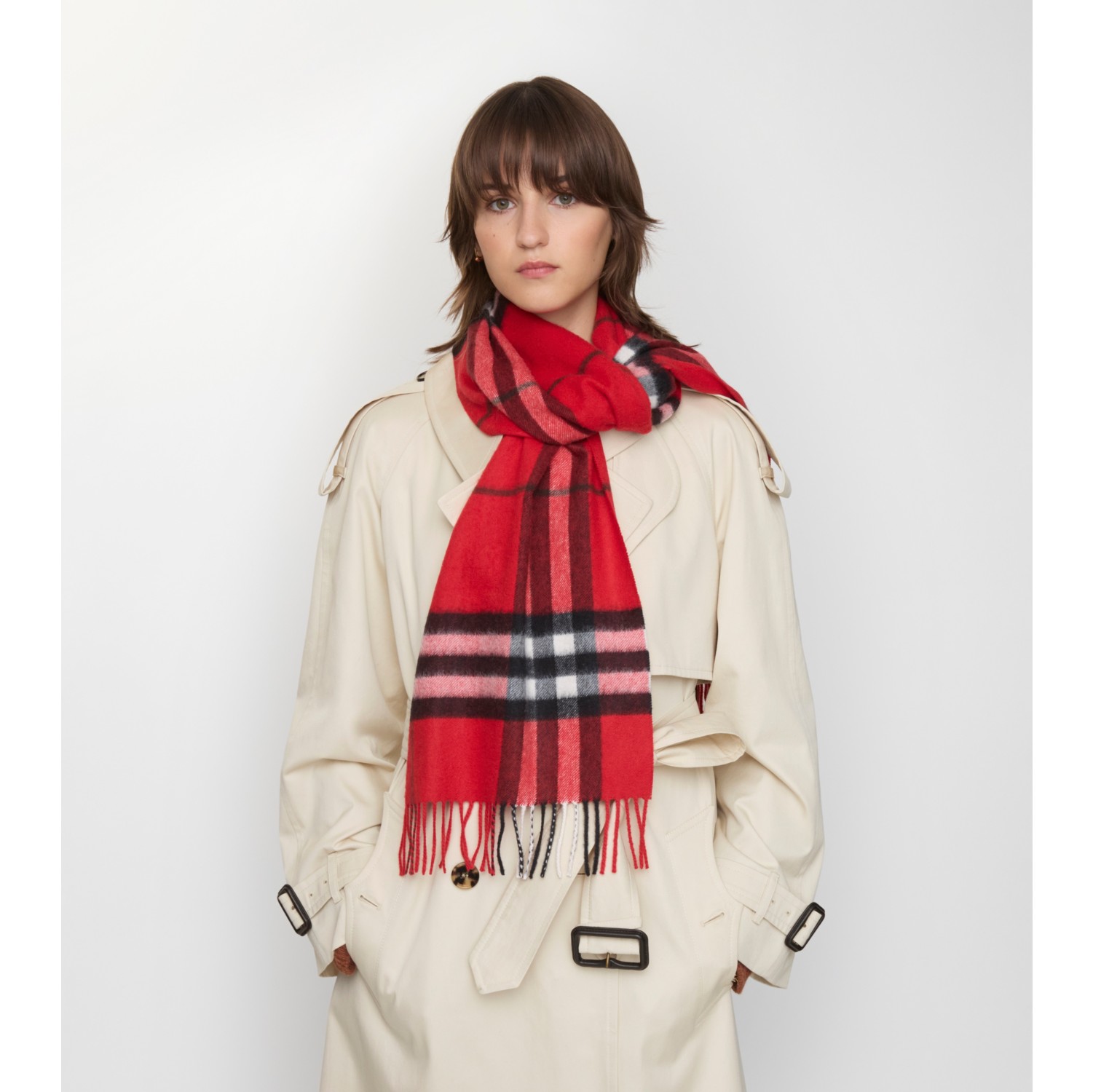 Check Cashmere Scarf