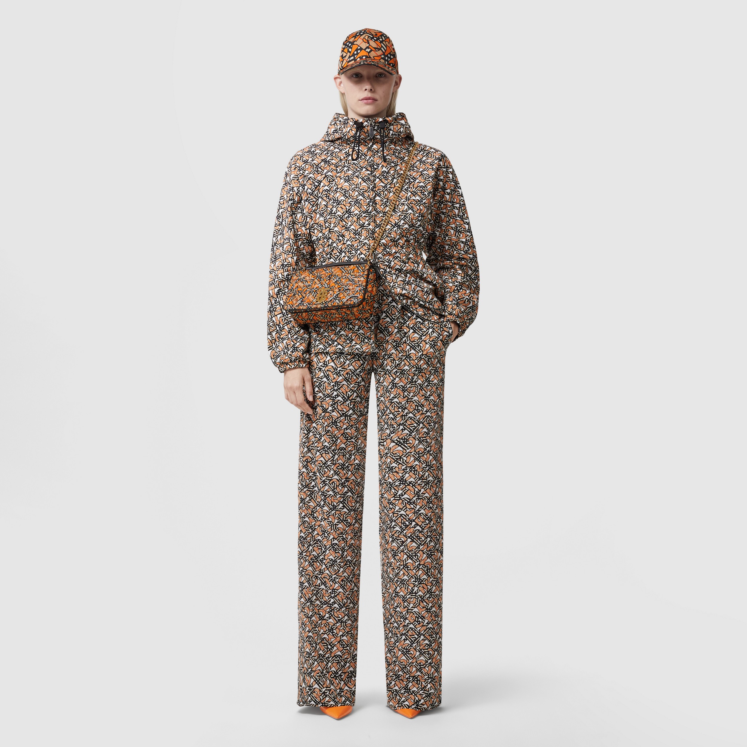 모노그램 프린트 나일론 후드 재킷 - 여성 | Burberry® - 1