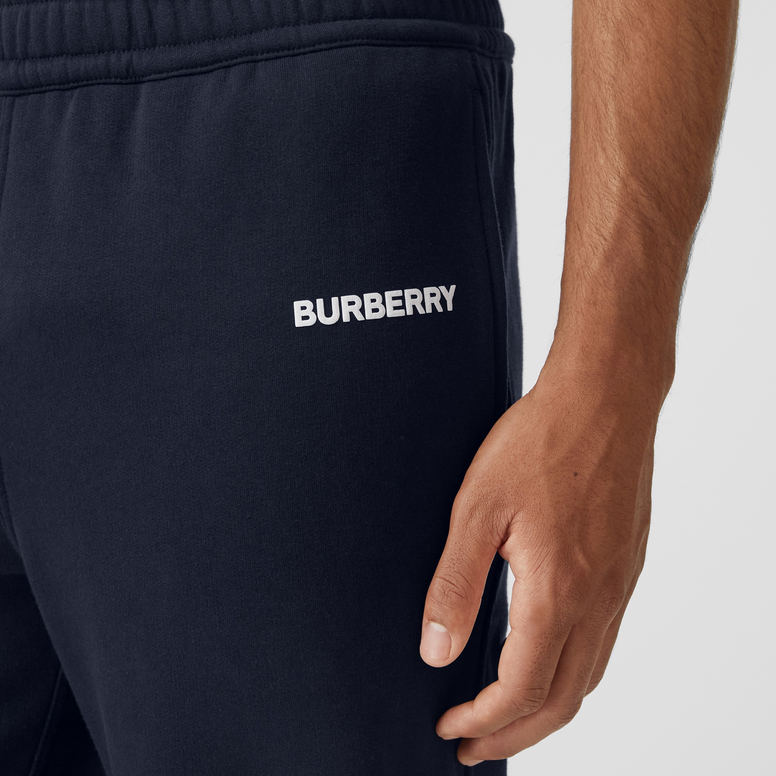 Logo Print Cotton Jogging Pants in Dark Charcoal Blue - Men | Burberry® Official - 2