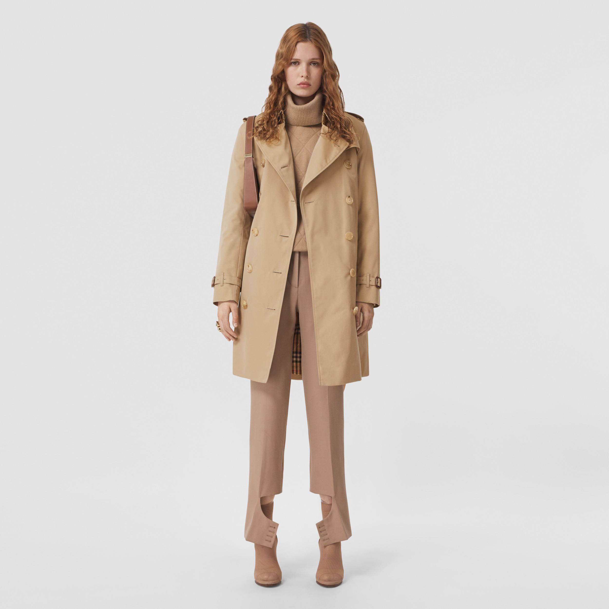 The Mid-length Kensington Heritage Trench Coat in Honey - Women | Burberry® Official - 1