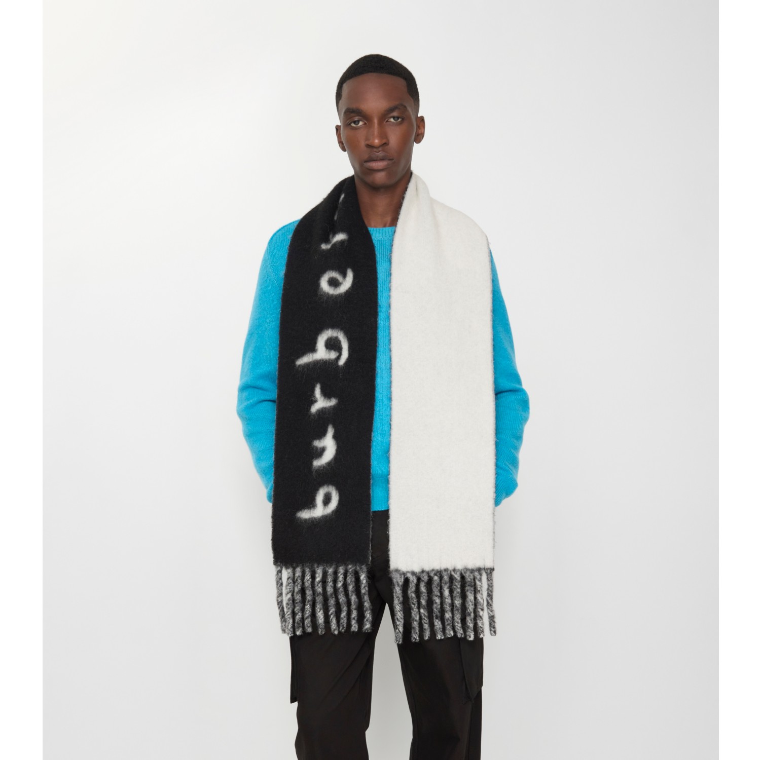 Reversible Logo Alpaca Wool Blend Scarf