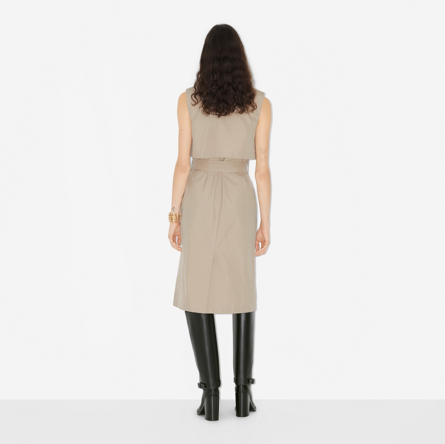 코튼 블렌드 트렌치 드레스 (소프트 폰) - 여성 | Burberry®