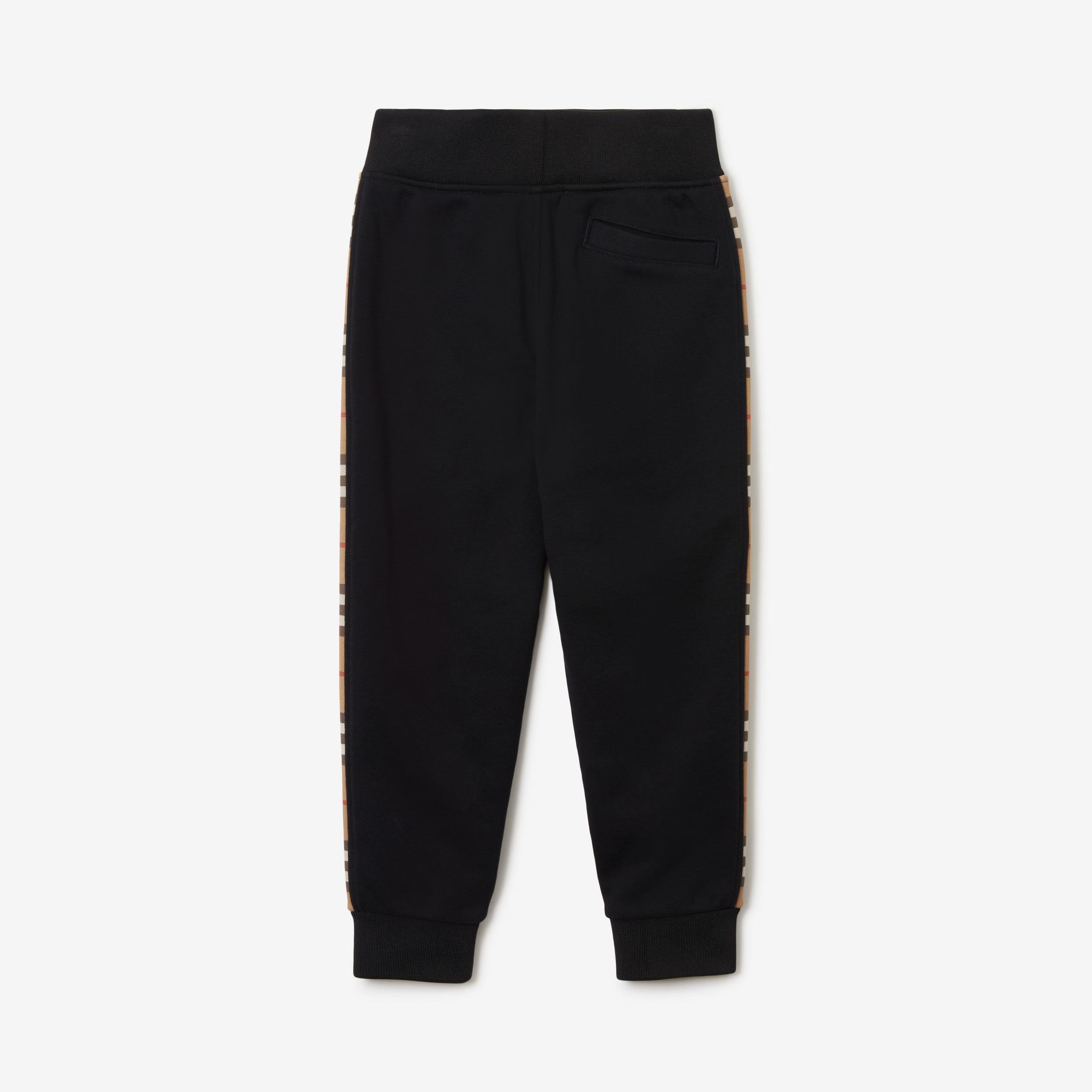 Check Panel Cotton Jogging Pants in Black | Burberry® Official - 2