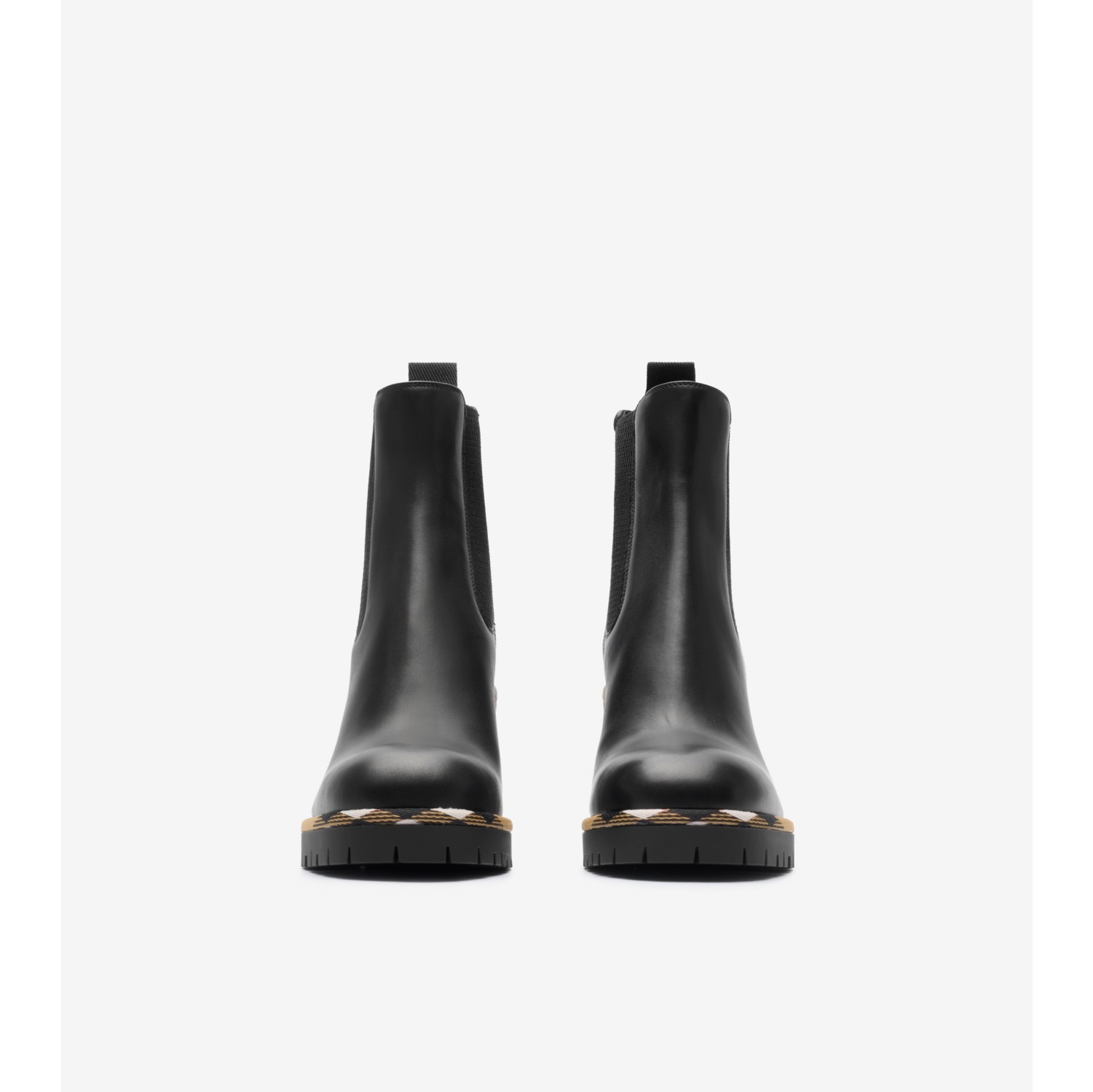 Leather Gravel Heel Chelsea Boots​