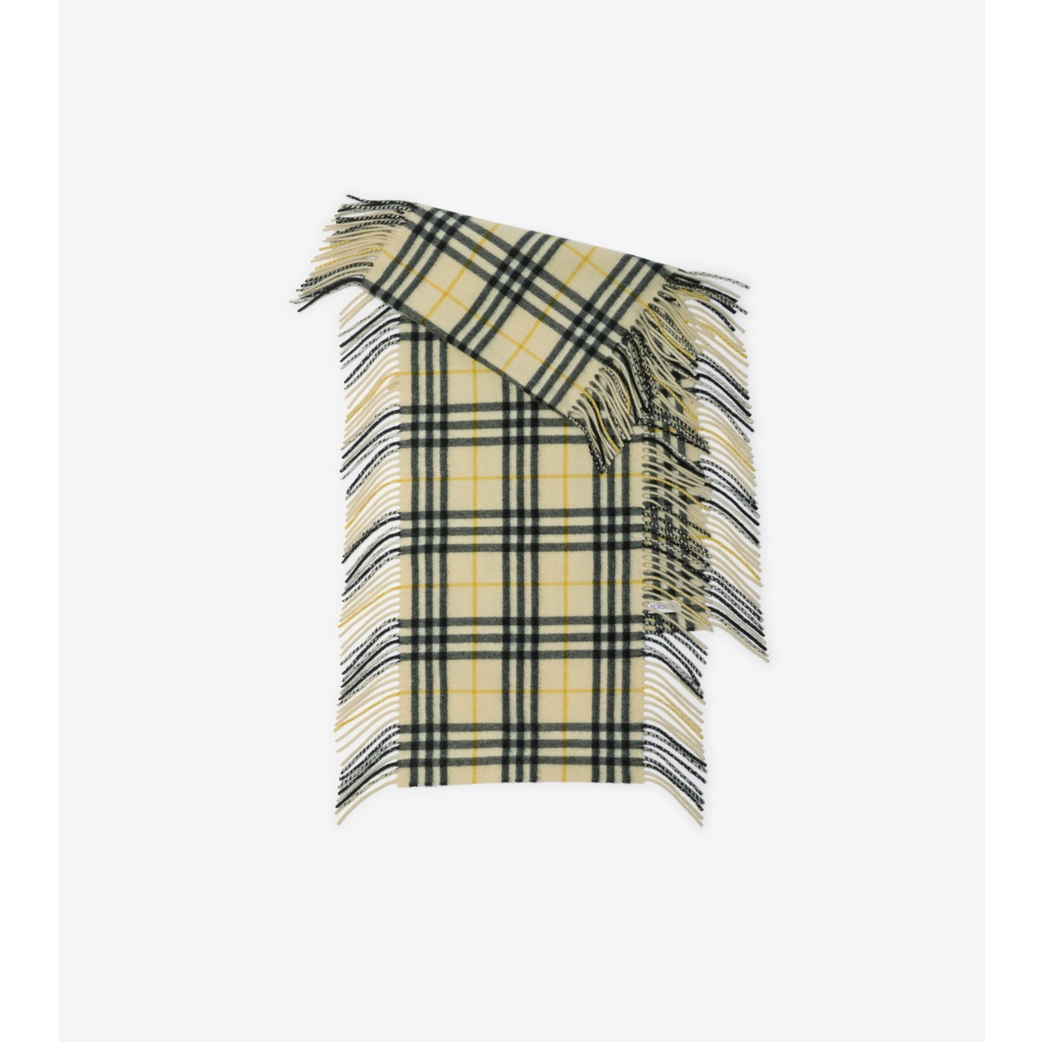 Check Cashmere Happy Scarf in Candle Burberry Official