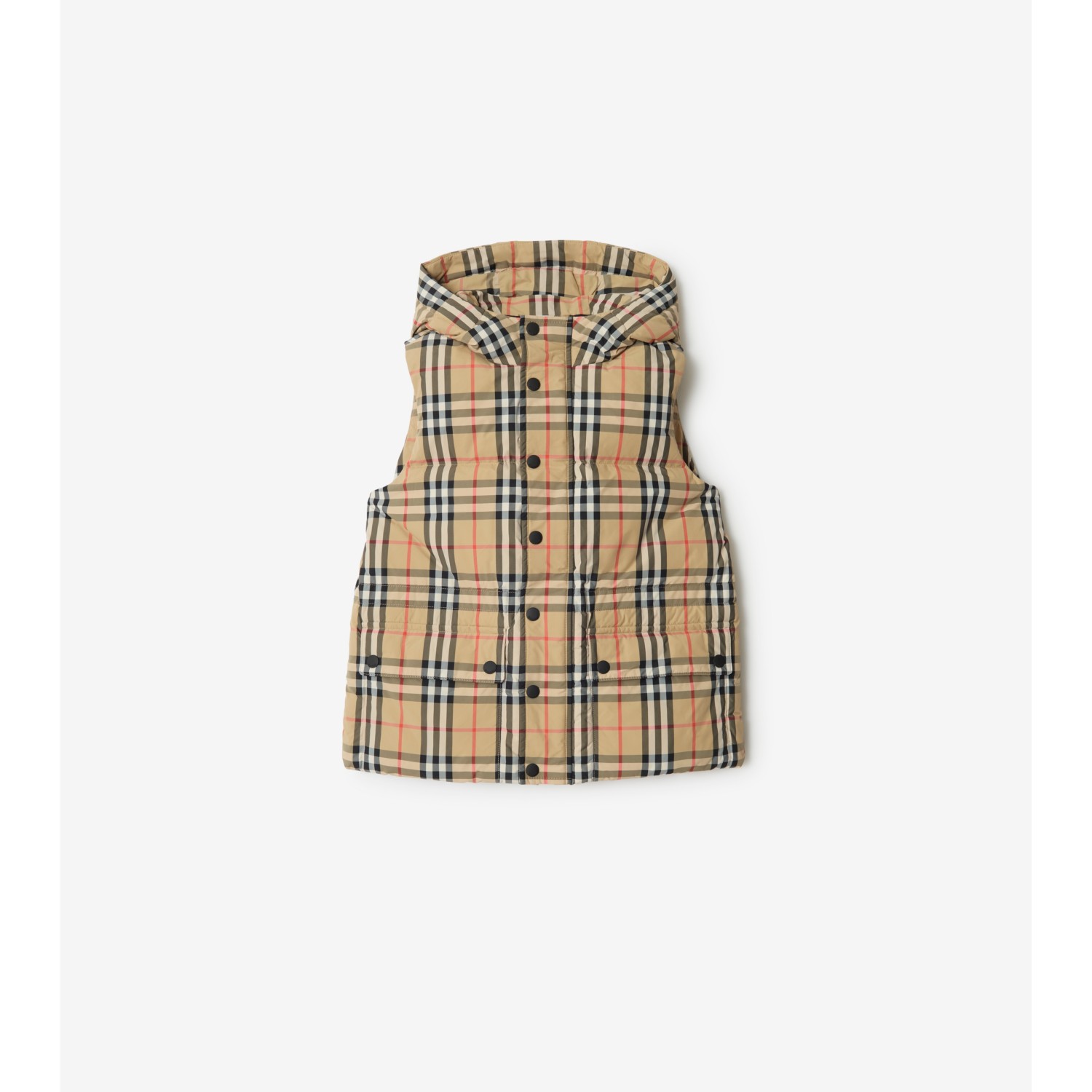 Check Nylon Puffer Gilet