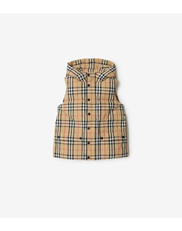 Check Nylon Puffer Gilet