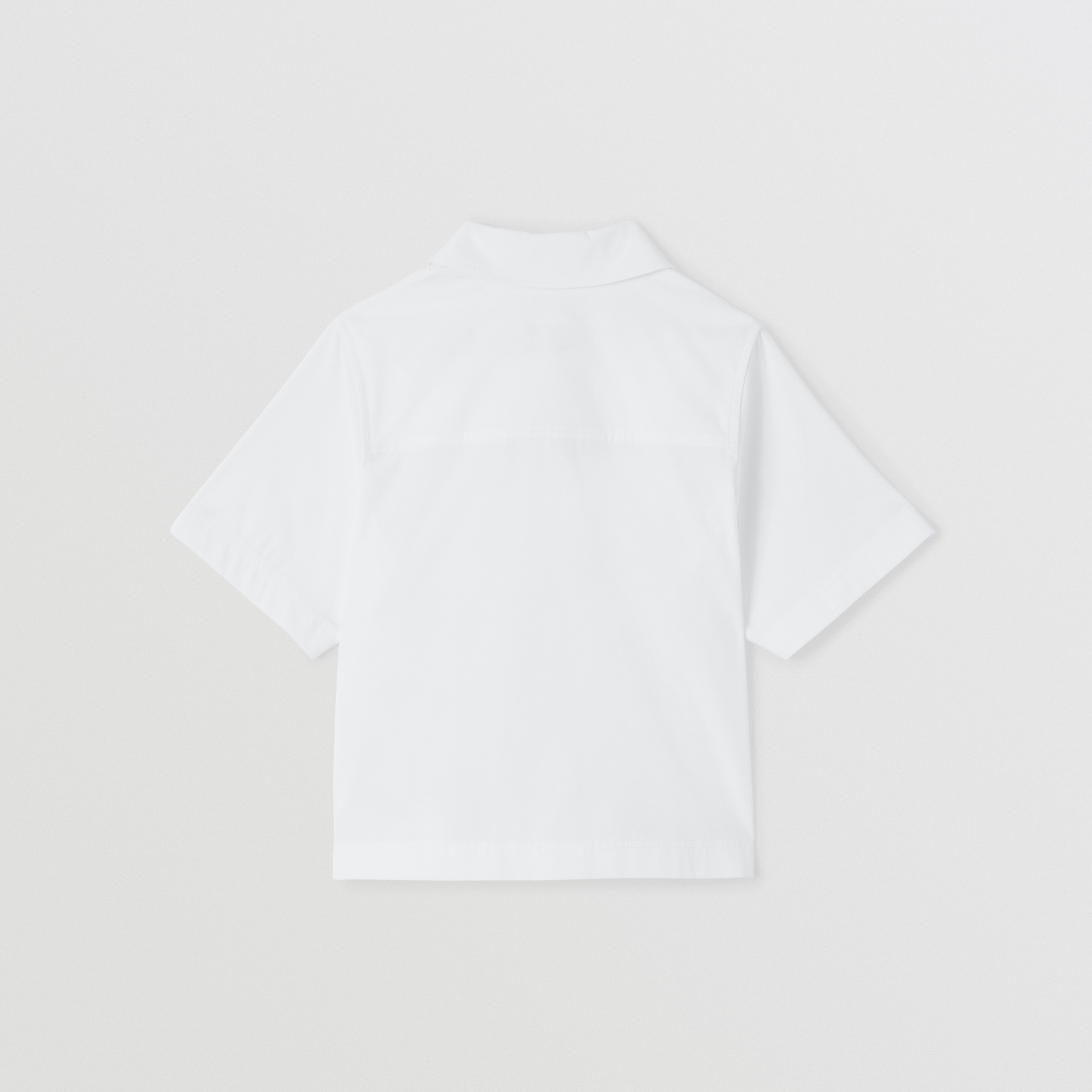 Logo Print Cotton Poplin Shirt in White | Burberry® Official - 4