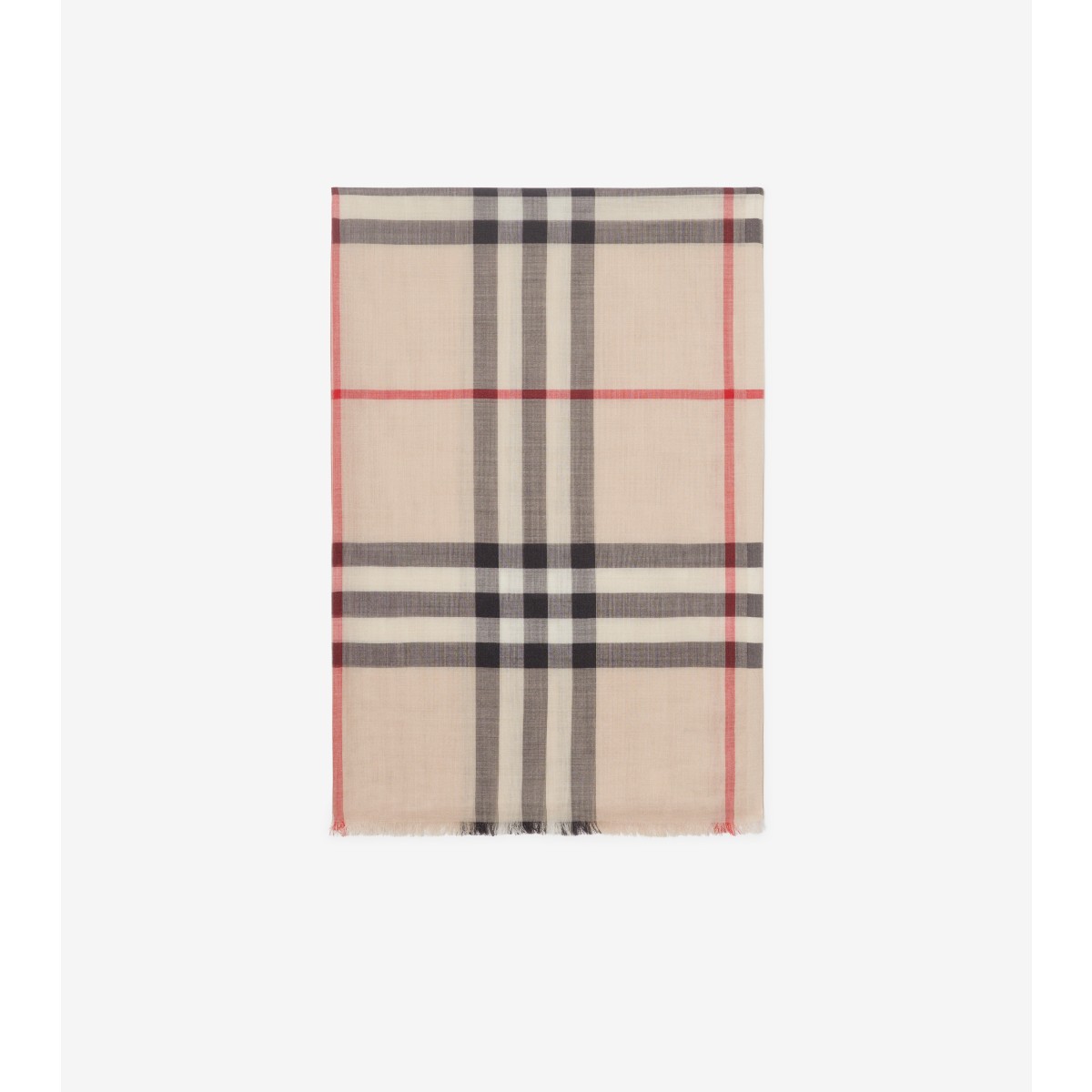  Check Wool Silk Scarf