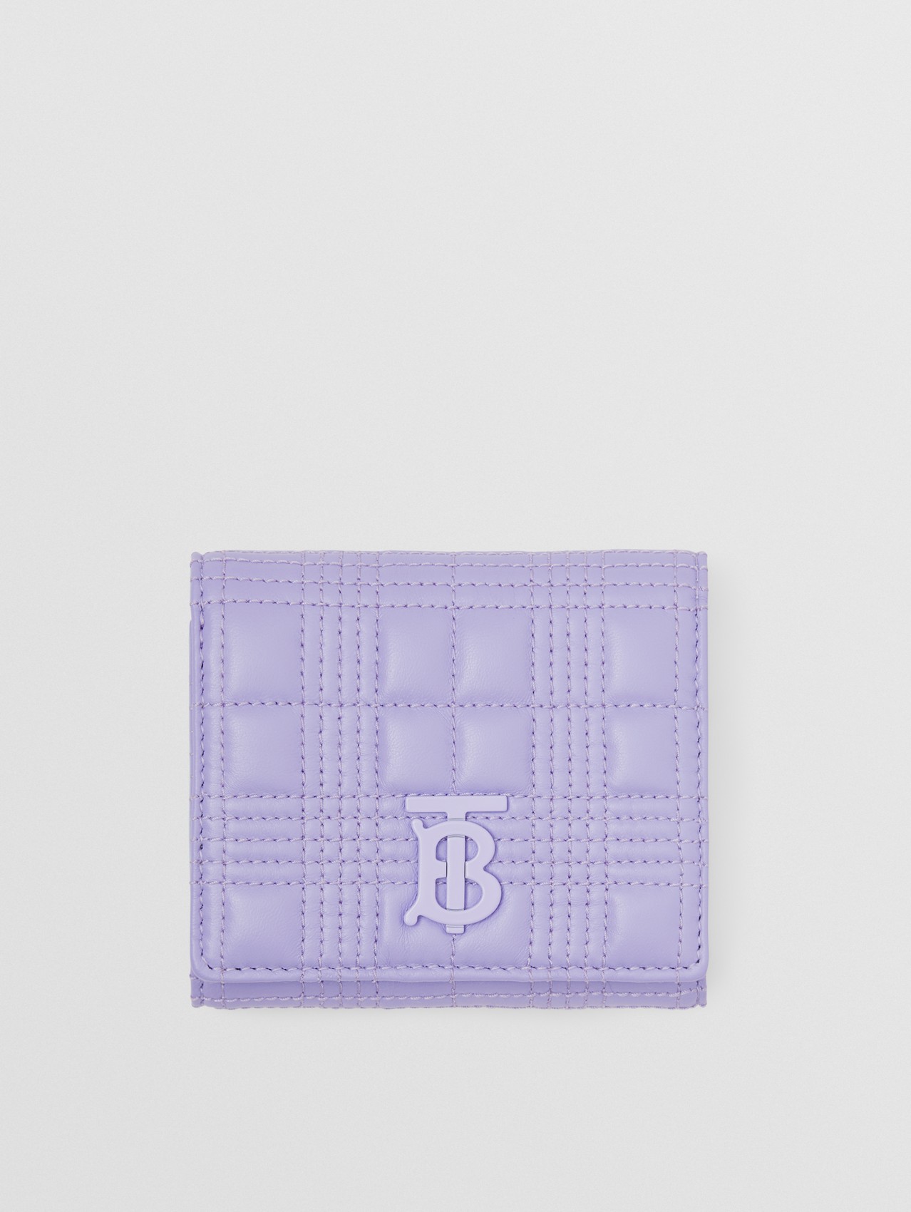 Small Quilted Lambskin Lola Folding Wallet in Soft Violet