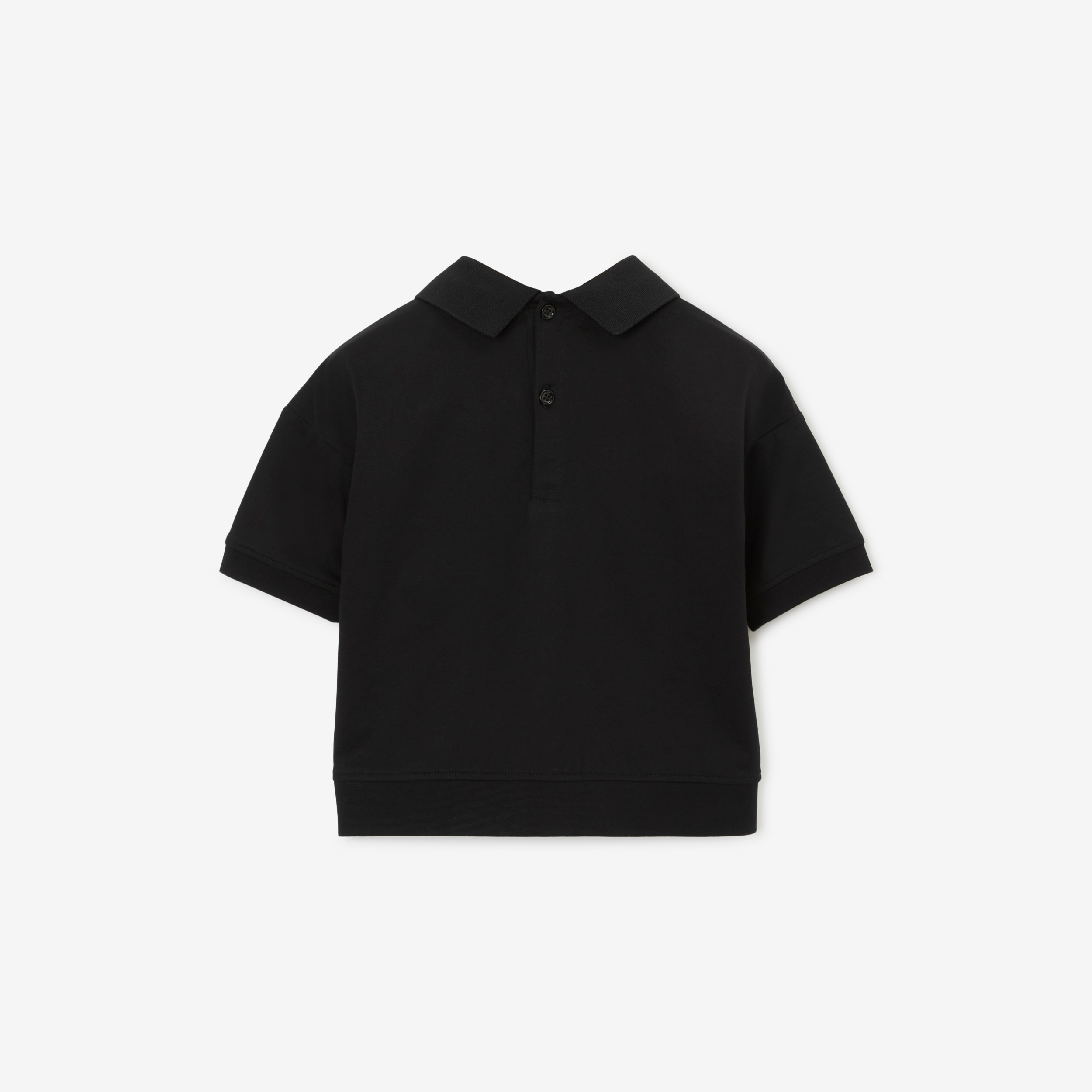 Oak Leaf Crest Cotton Polo Shirt in Black | Burberry® Official