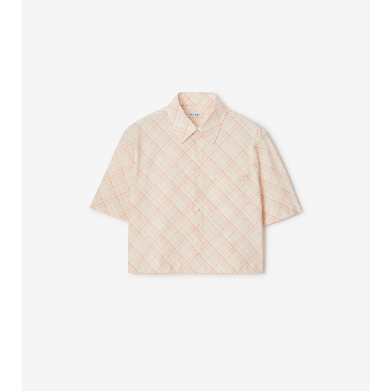 Cropped Check Cotton Shirt