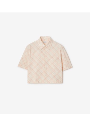 Cropped Check Cotton Shirt