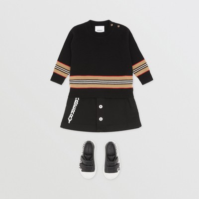 Icon Stripe Panel Merino Wool Sweater Children | Burberry Icon Stripe Panel Merino Wool Sweater Children | Burberry