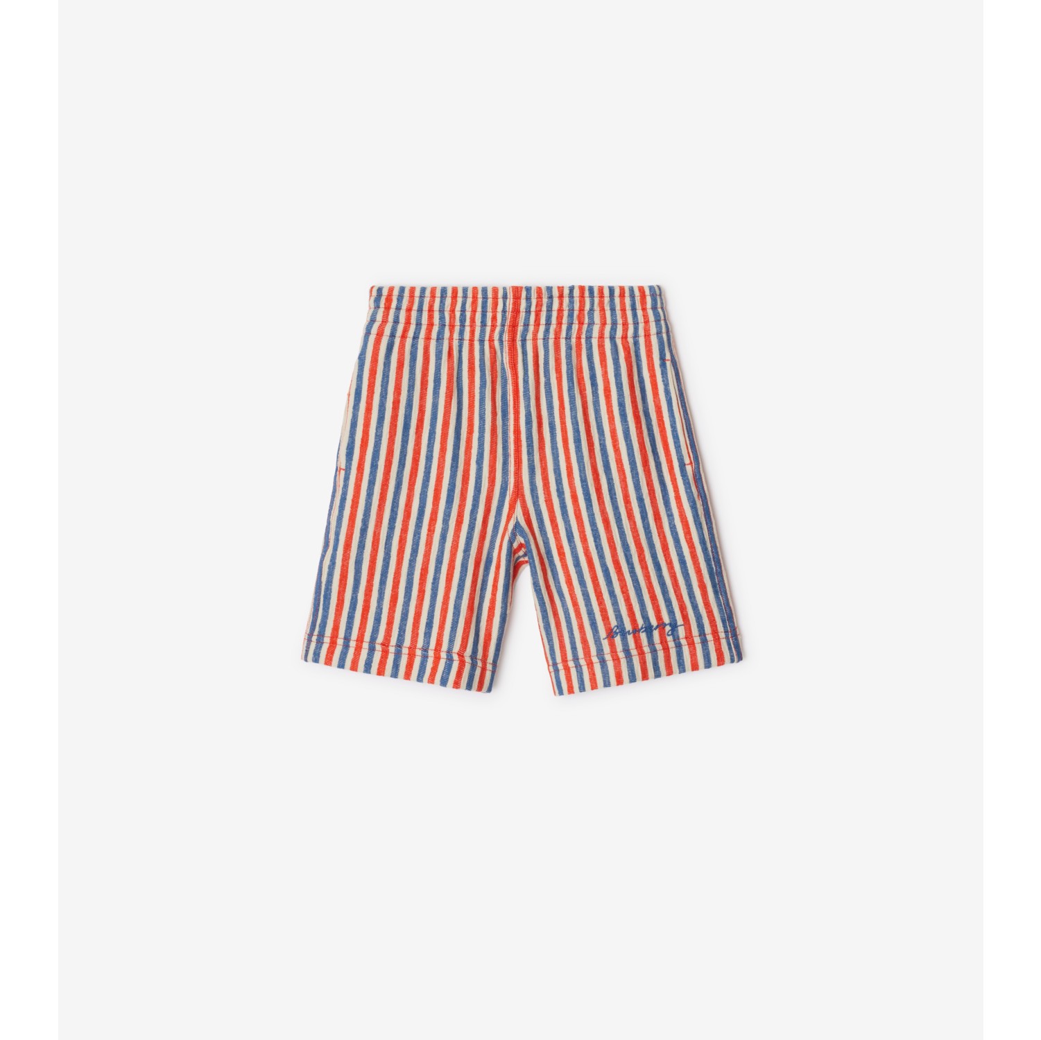 Striped Cotton Shorts in Orange red | Burberry® Official