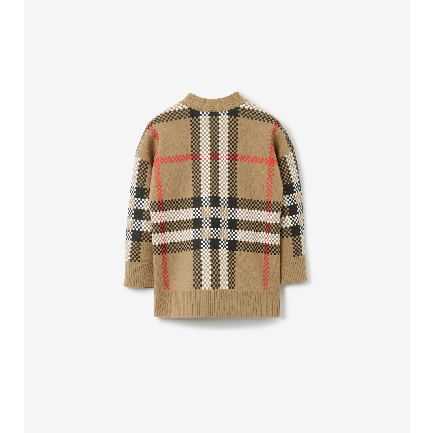 Check Wool Cardigan in Archive Beige - Children | Burberry® Official