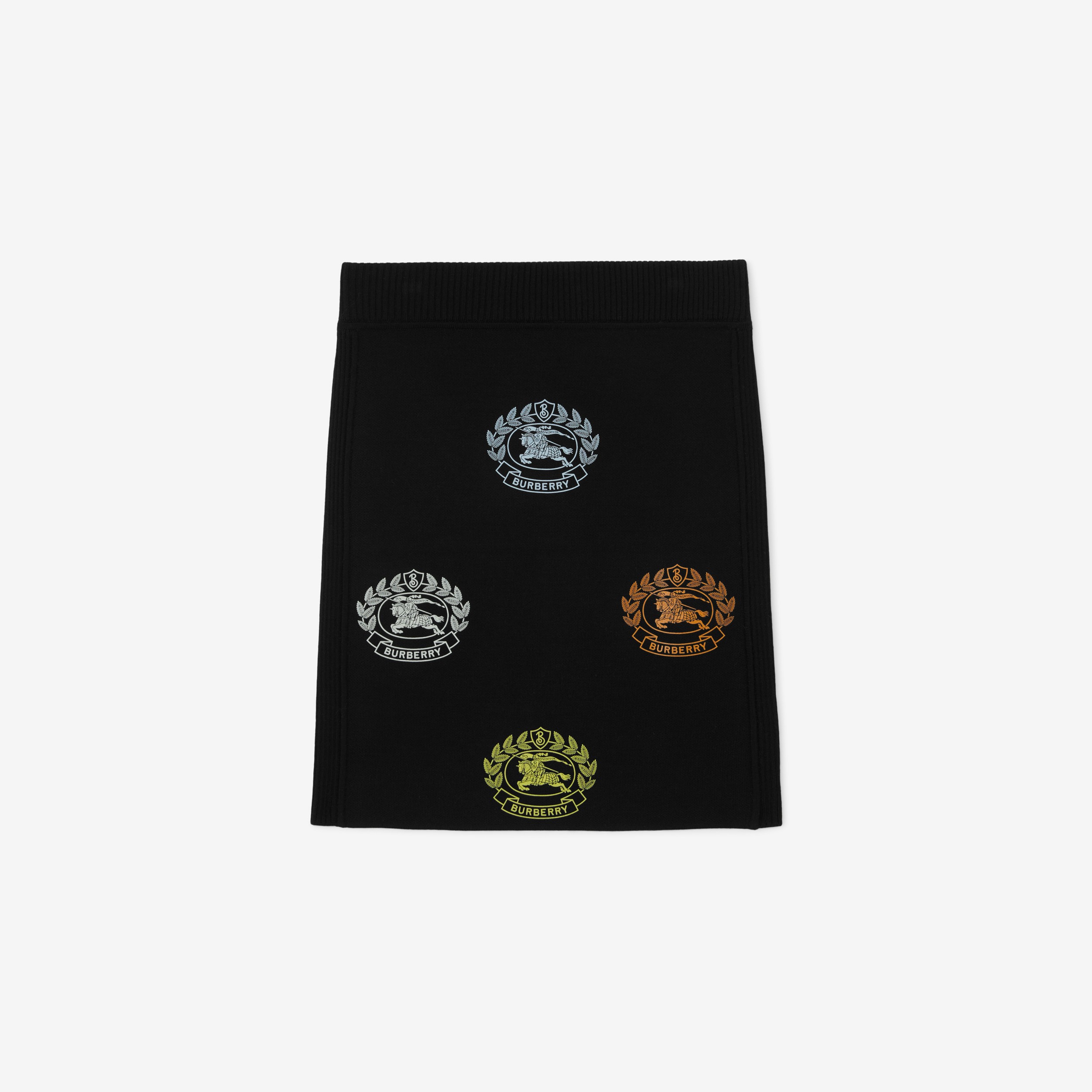 EKD Print Technical Wool Skirt in Black | Burberry® Official - 1