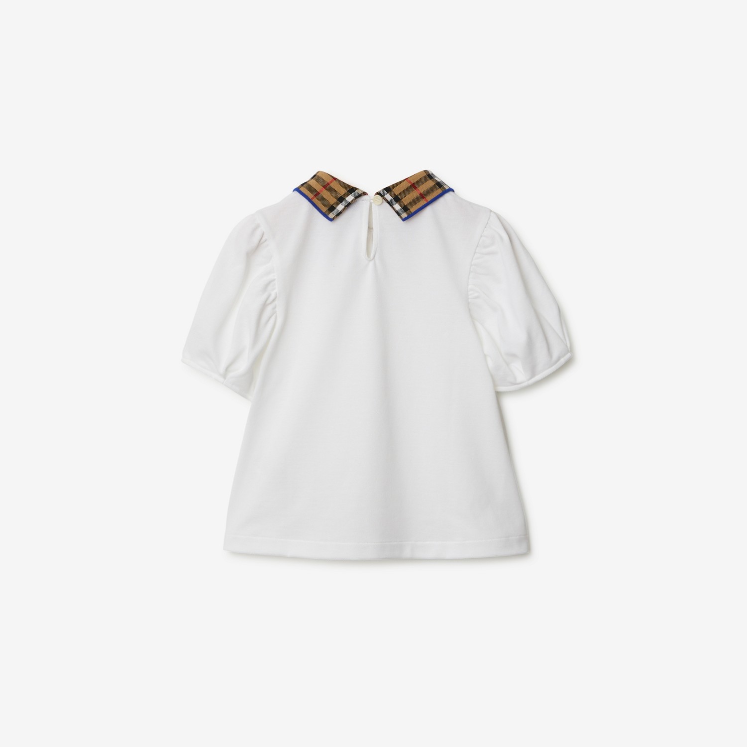 Check Collar Cotton Polo Shirt in White | Burberry® Official