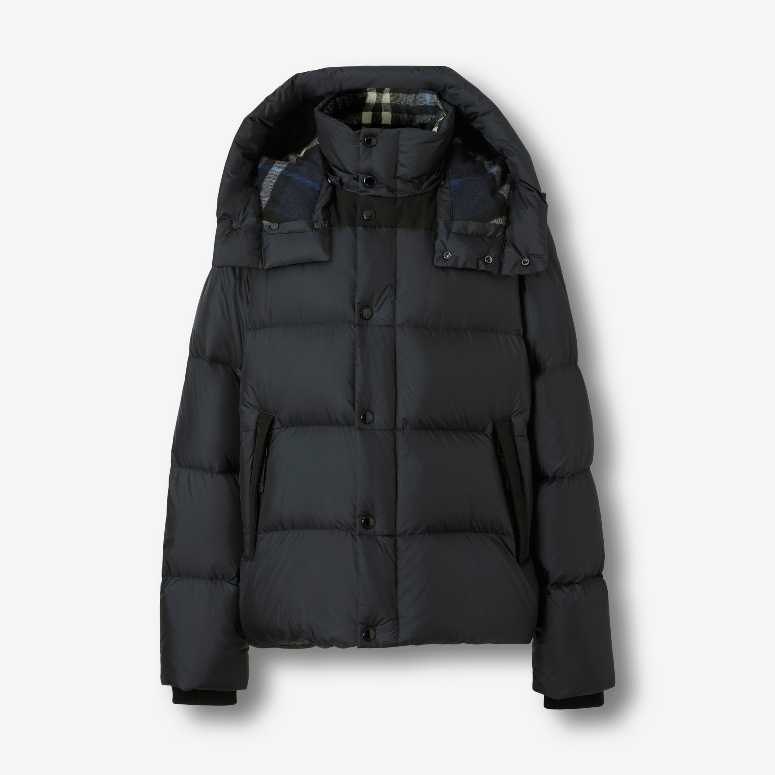 Detachable Sleeve Hooded Puffer Jacket in Navy - Men | Burberry® Official - 1