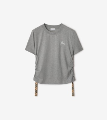 Festival Cotton T-shirt in Pale grey melange - Women | Burberry