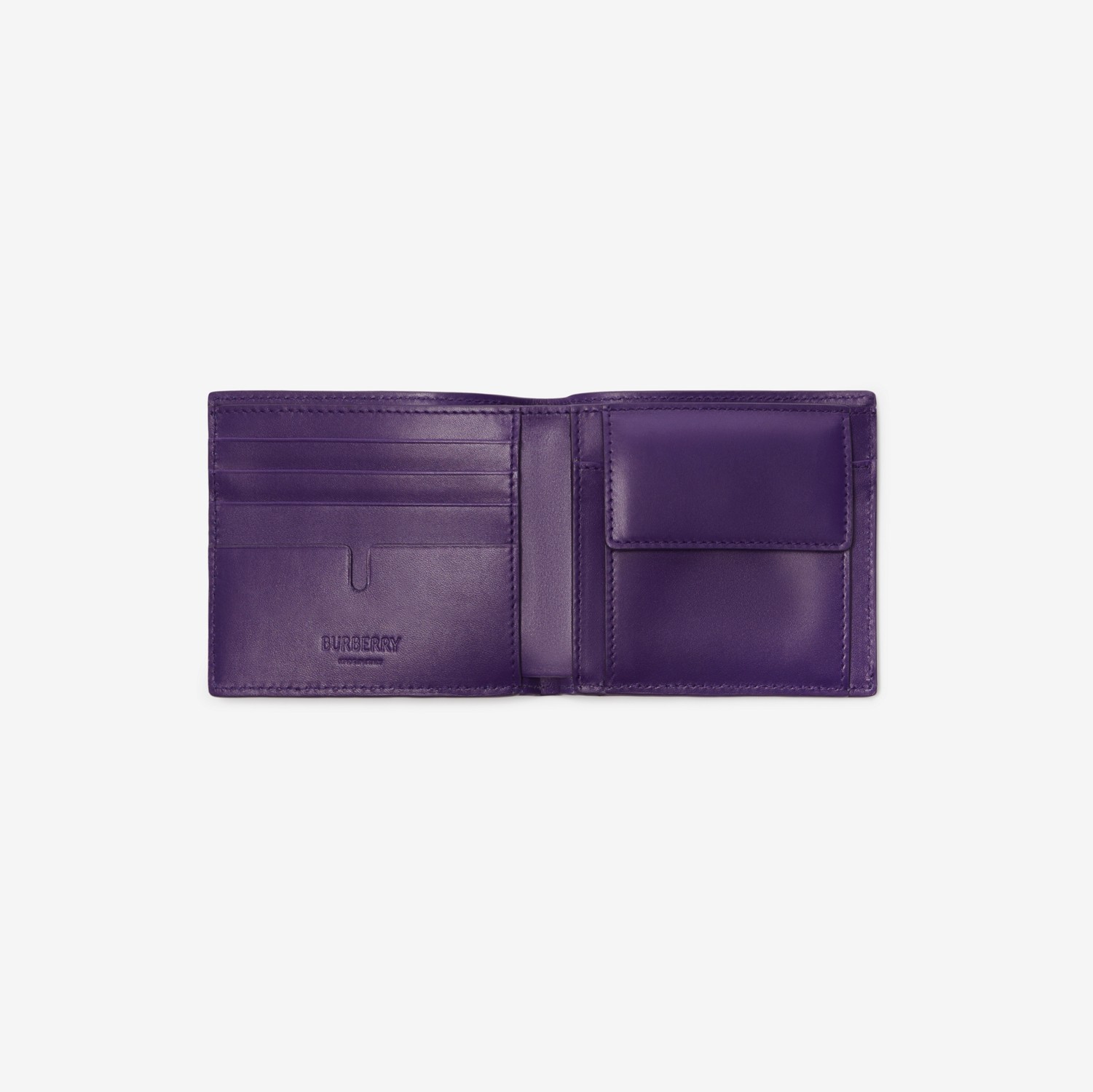 Check Leather Bifold Coin Wallet in Royal - Men | Burberry® Official