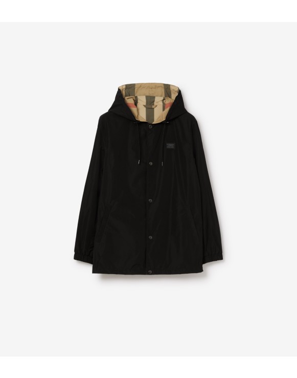 Reversible Check Hooded Jacket