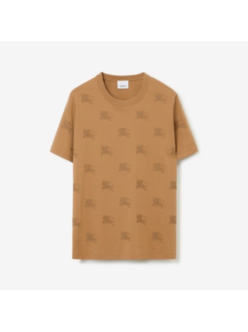 Shop Burberry Ekd Cotton T-shirt In Camel