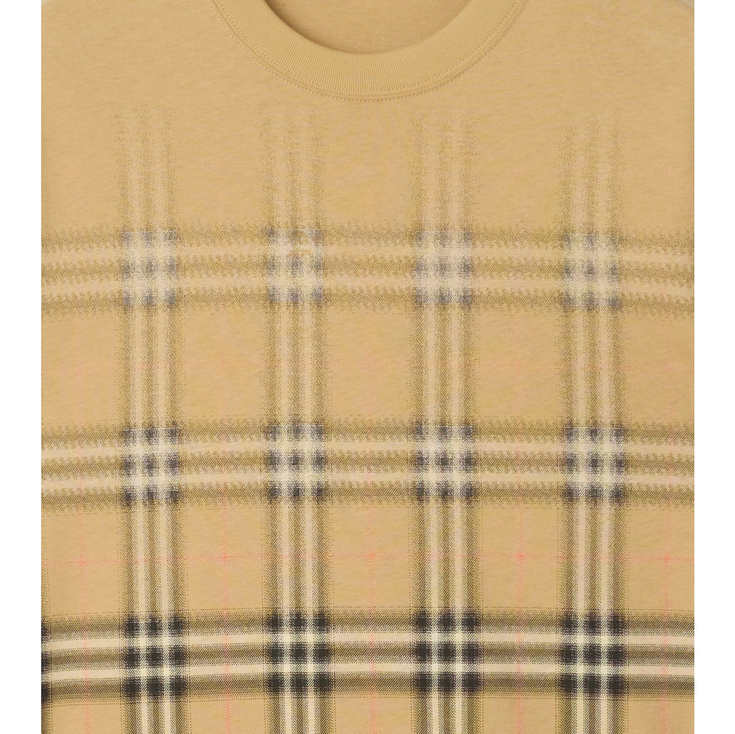 Gradient Check Cotton T-shirt in Sand beige - Men | Burberry® Official