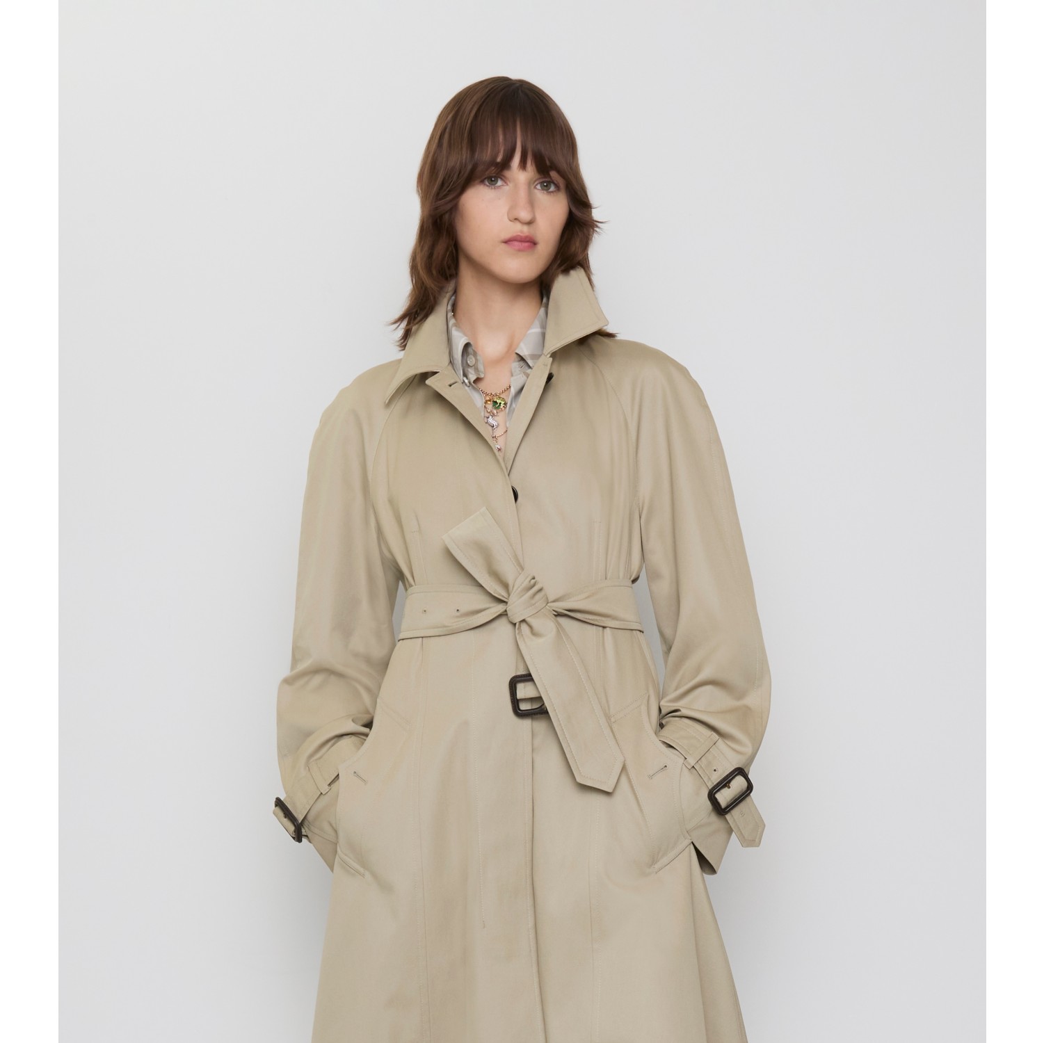 Long Gabardine Ellingham Fit-and-flare Car Coat