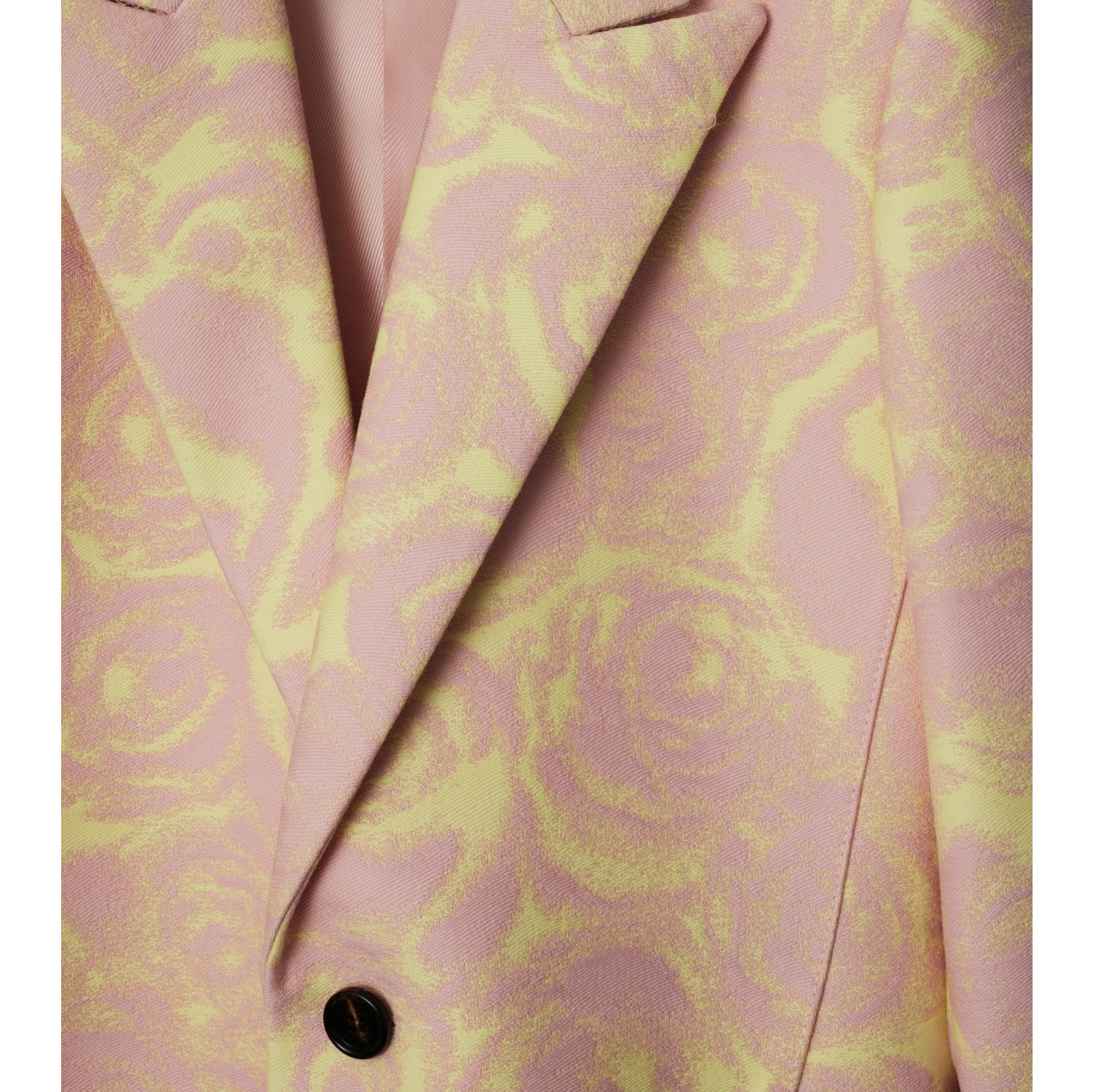 Veste tailleur en laine à motif roses