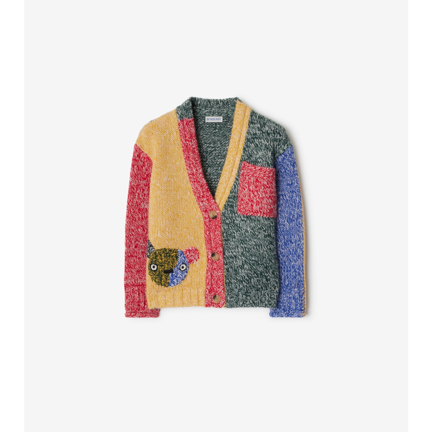 Kaschmir-Cardigan mit Colour-Blocking