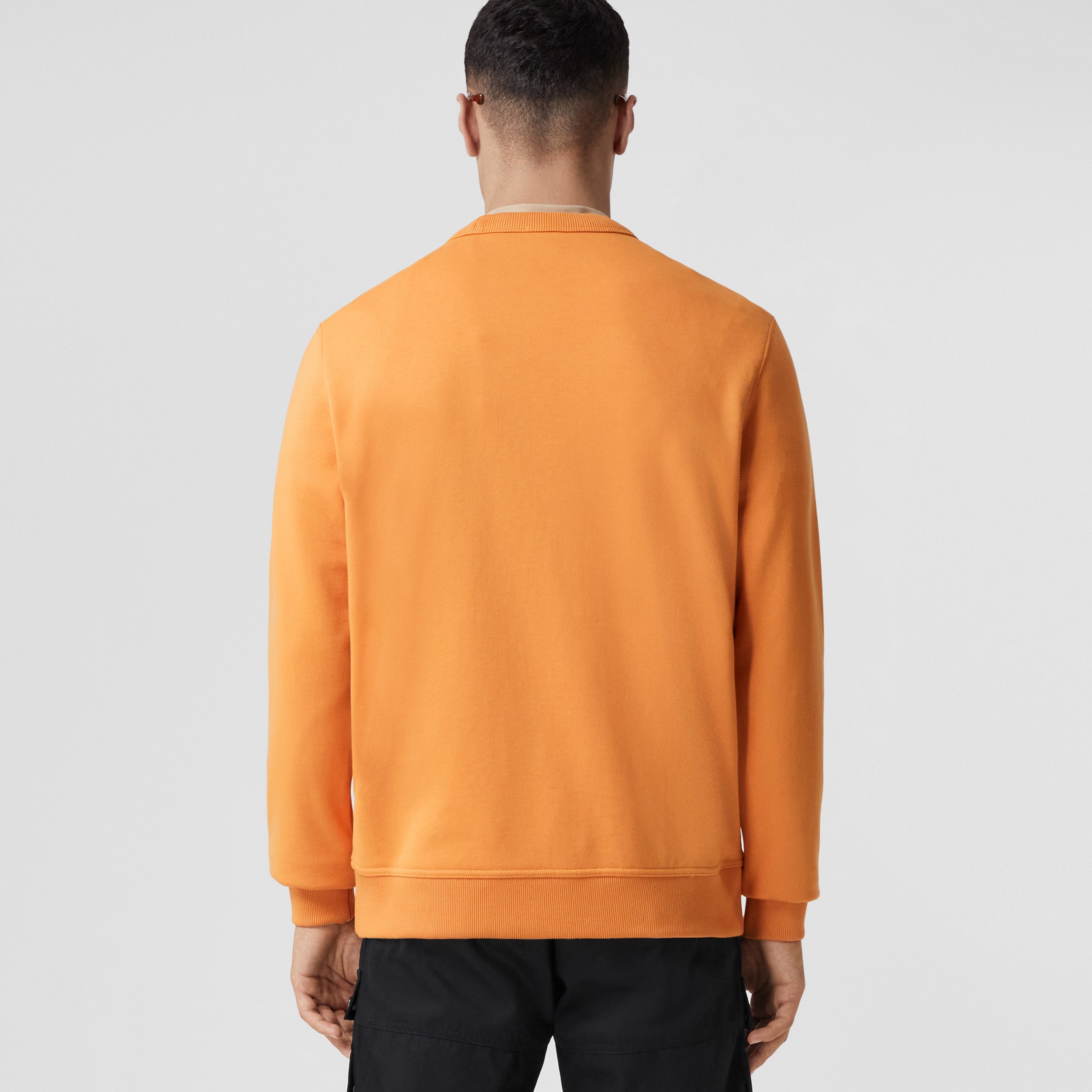 Embroidered Oak Leaf Crest Cotton Sweatshirt in Dusty Orange - Men | Burberry® Official - 3