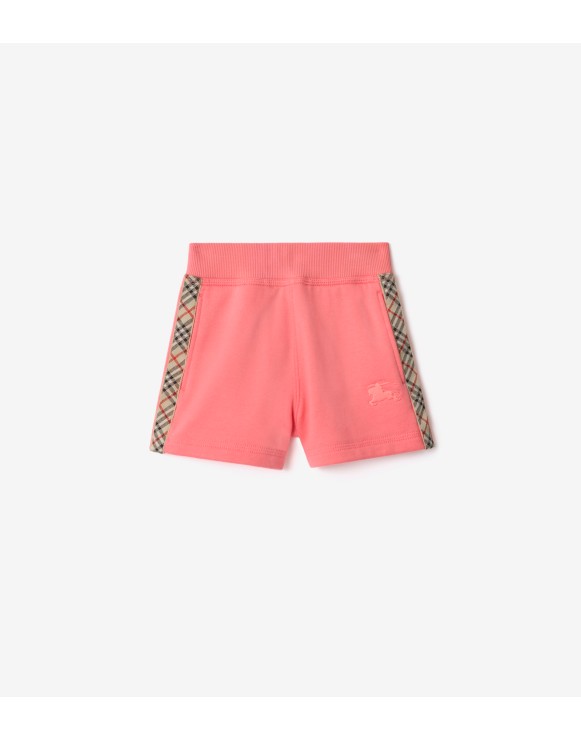 Check Trim Cotton Shorts