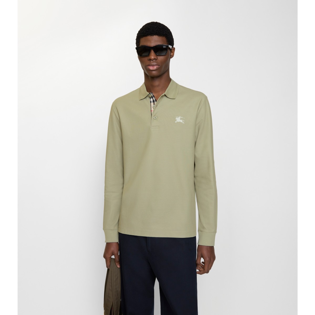  Check Long-sleeve Polo Shirt