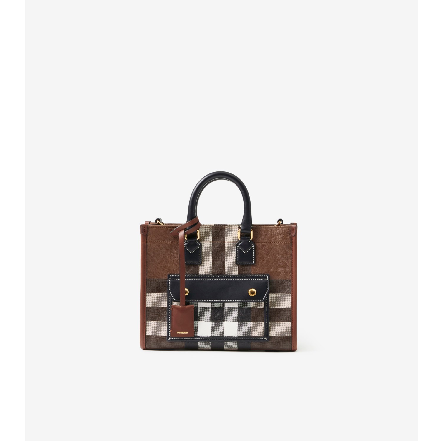 Mini Freya Tote in Dark Birch Brown - Women | Burberry® Official