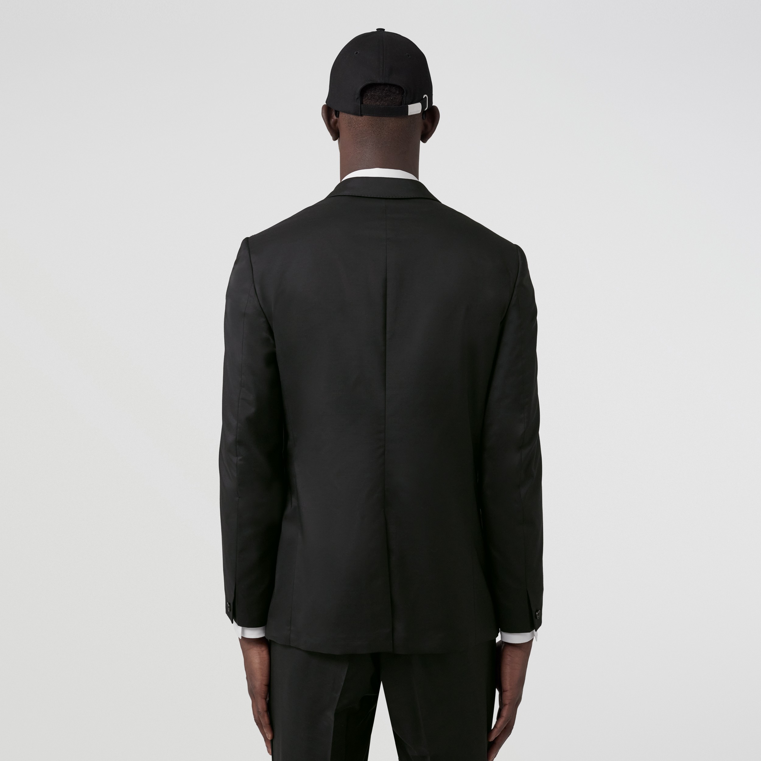Slim Fit Zip Detail Wool Tailored Jacket in Black - Men | Burberry® Official - 3