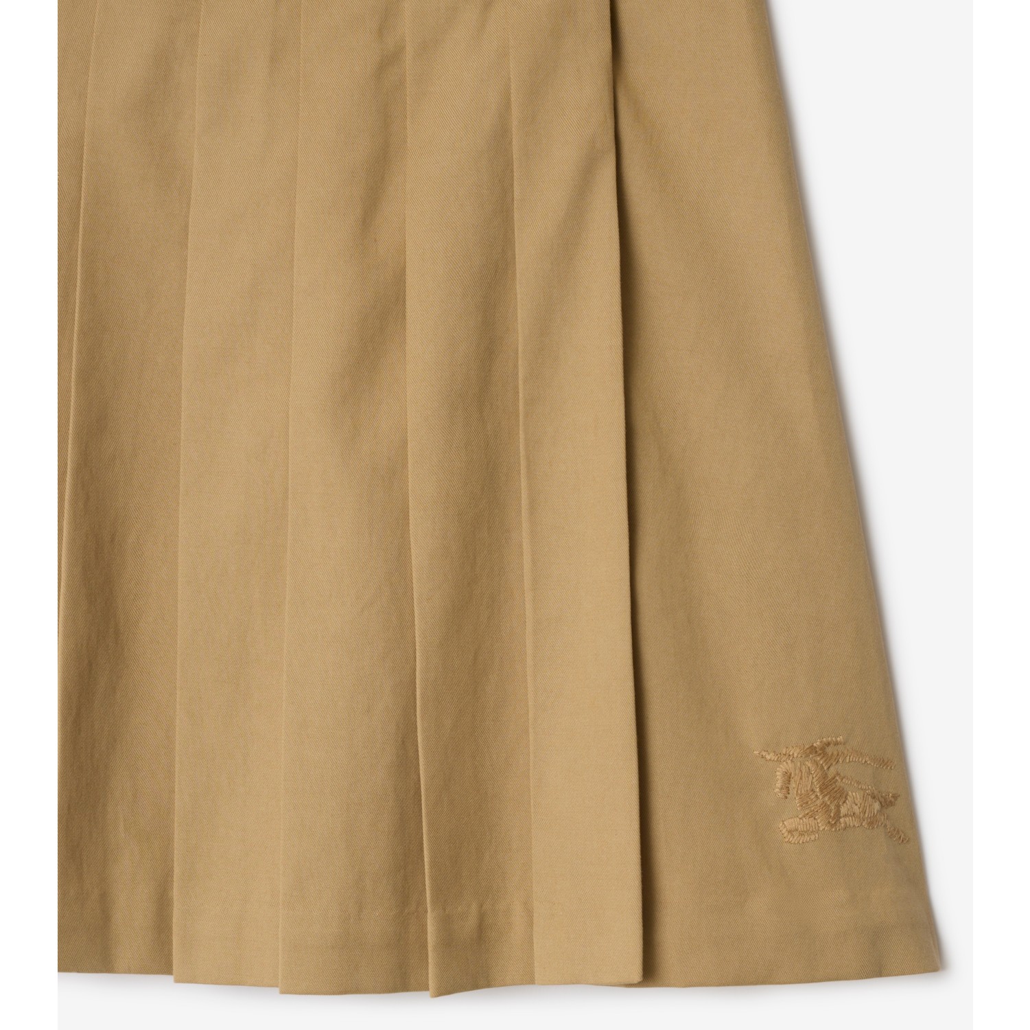 Pleated Cotton Blend Skirt