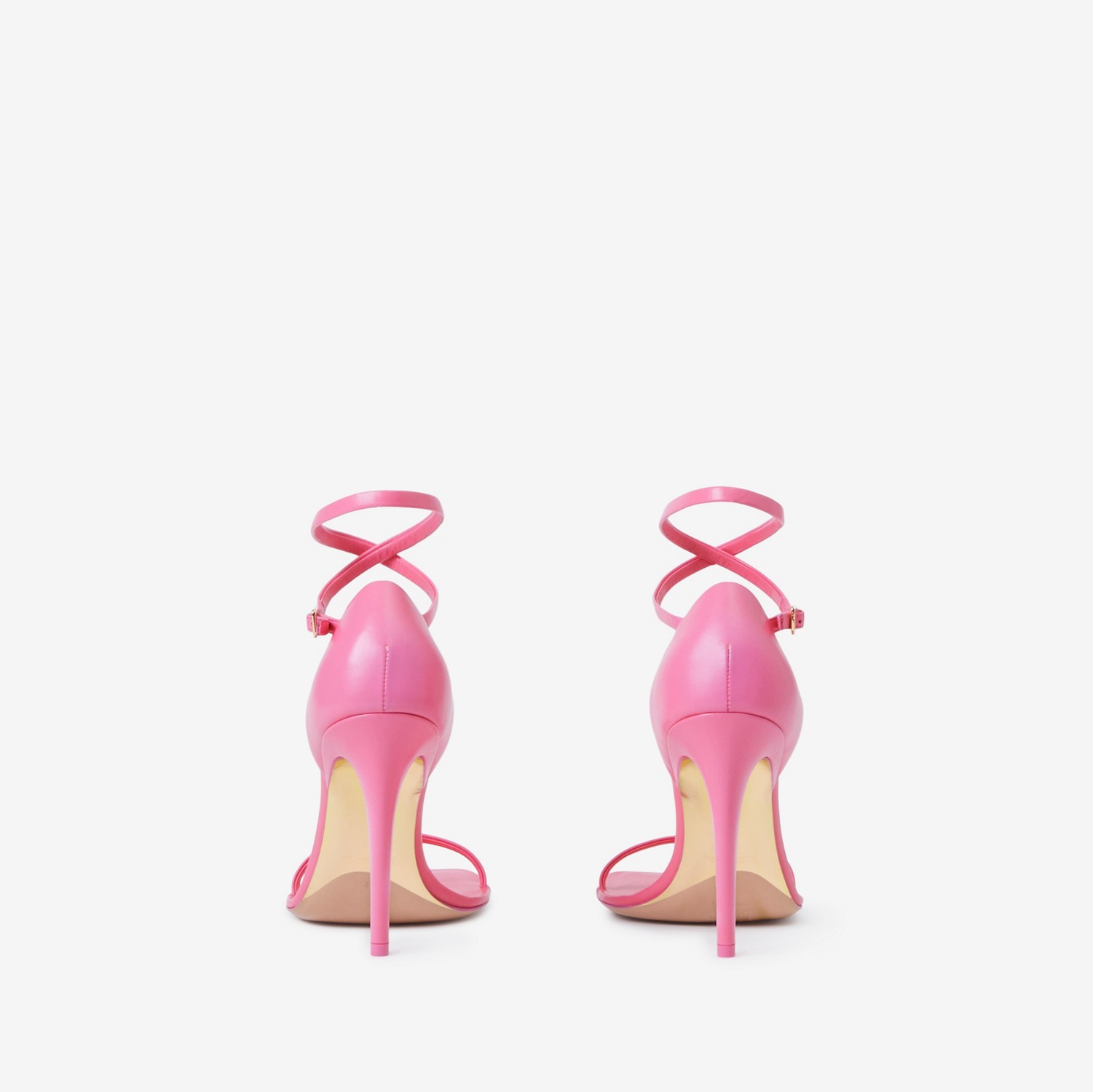 Sandálias de couro com salto stiletto (Rosa Chiclete) - Mulheres | Burberry® oficial