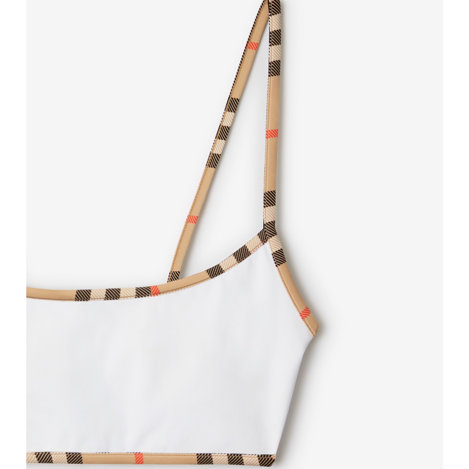 Bikinioberteil mit Check-Besatz