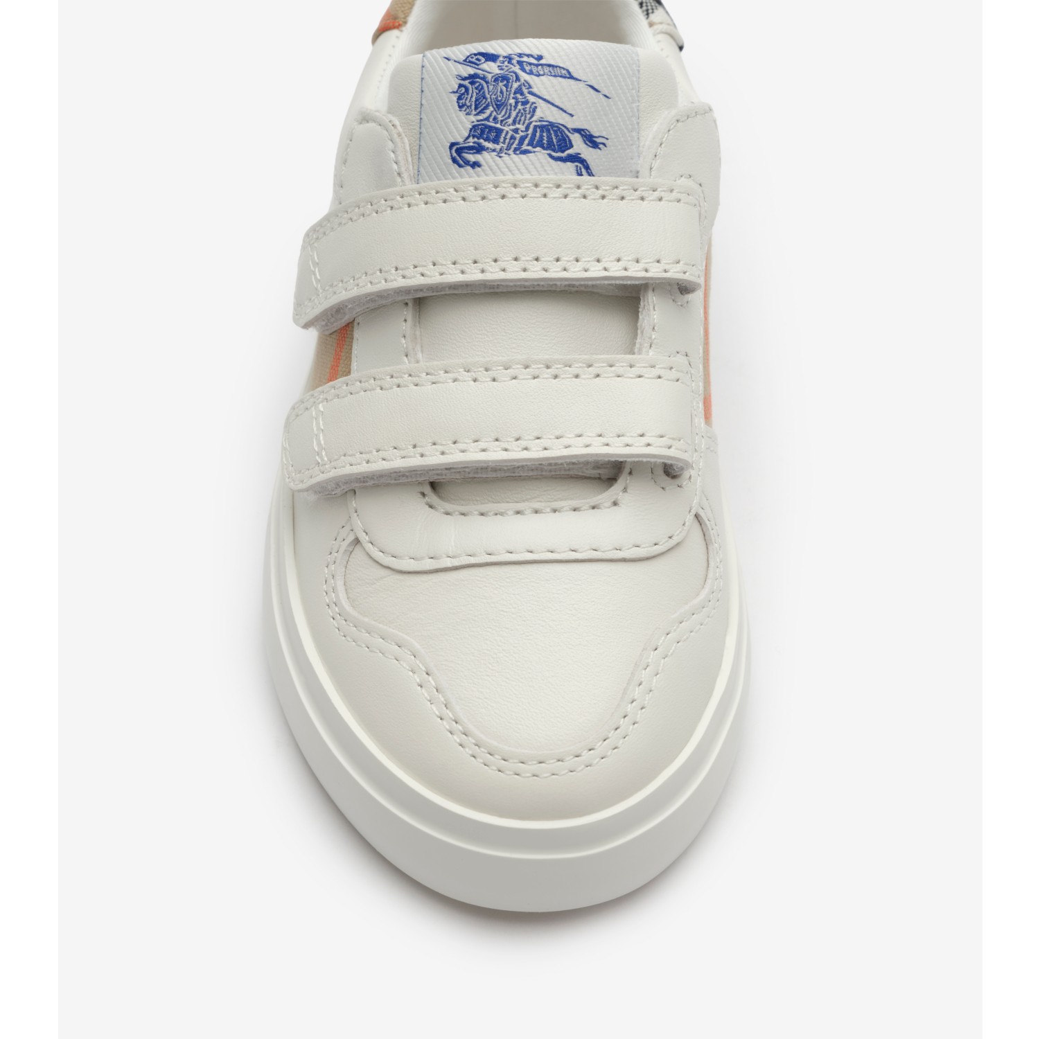 Check and Leather Sneakers in Sand beige - Children | Burberry® Official