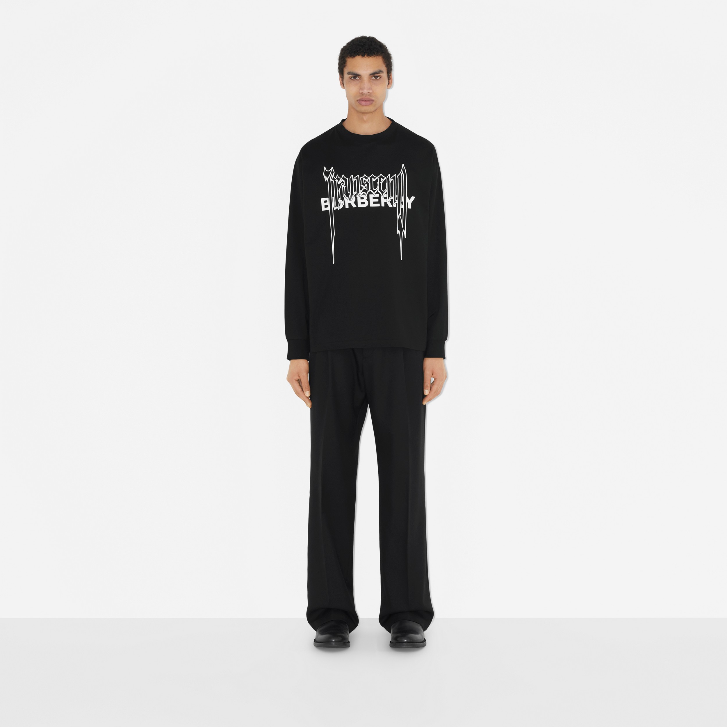 Montage Print Cotton Sweatshirt in Black - Men | Burberry® Official - 2