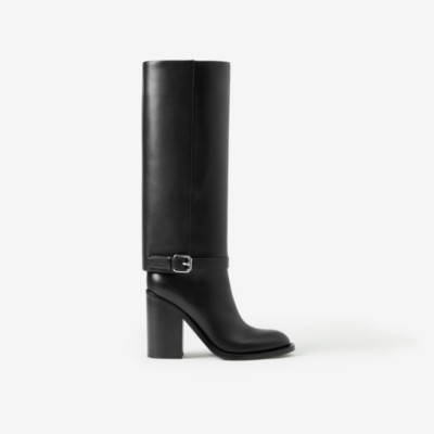 Burberry Leather 100mm Boots In Black