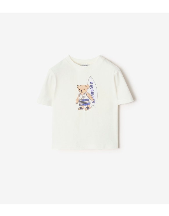 Baumwoll-T-Shirt mit Surfer-Teddybär