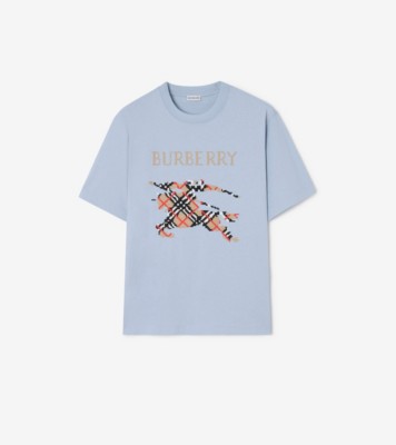 Cross Stitch Knight Cotton T-shirt in Sunbleached blue - Men