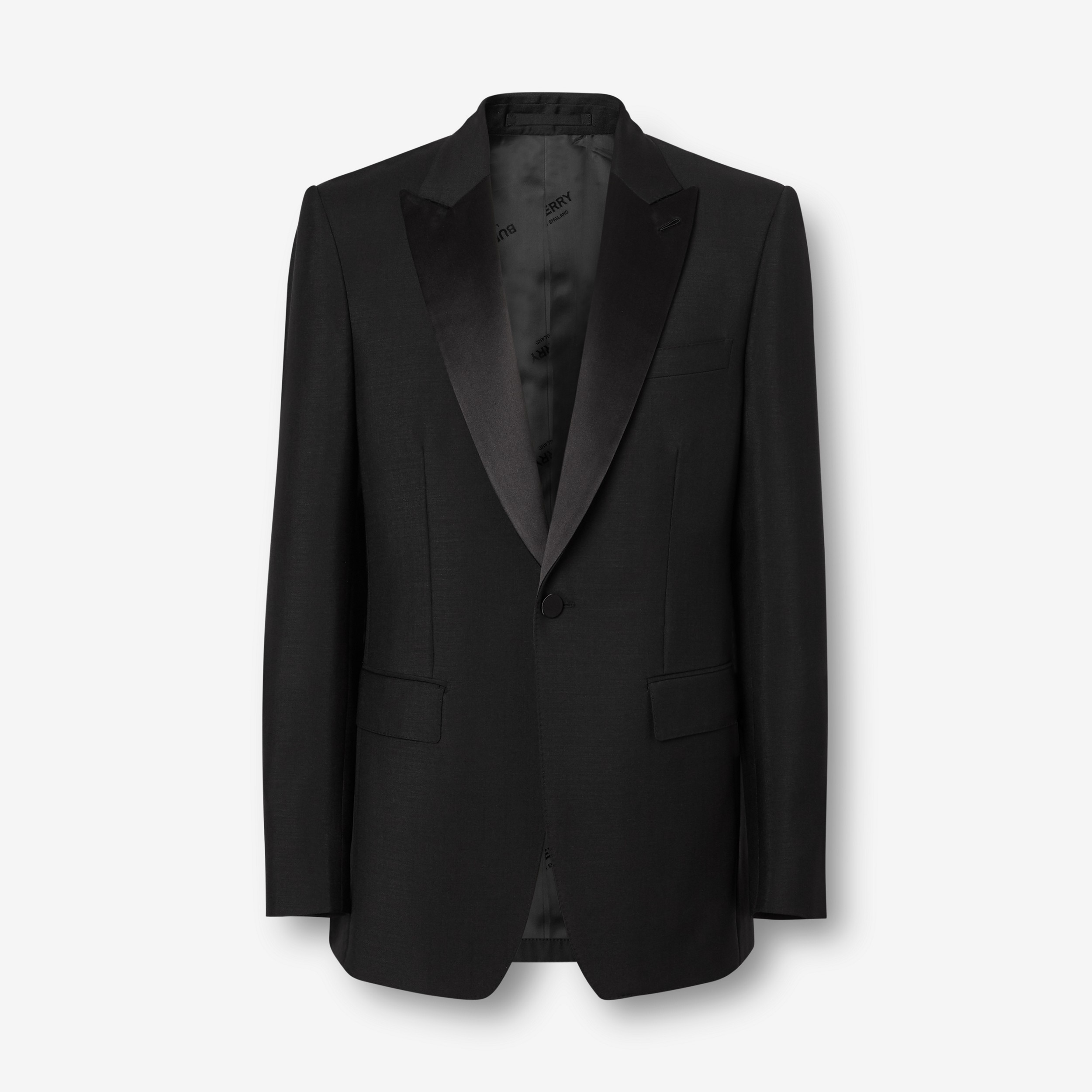 English Fit Mohair Wool Tuxedo in Black - Men | Burberry® Official - 1