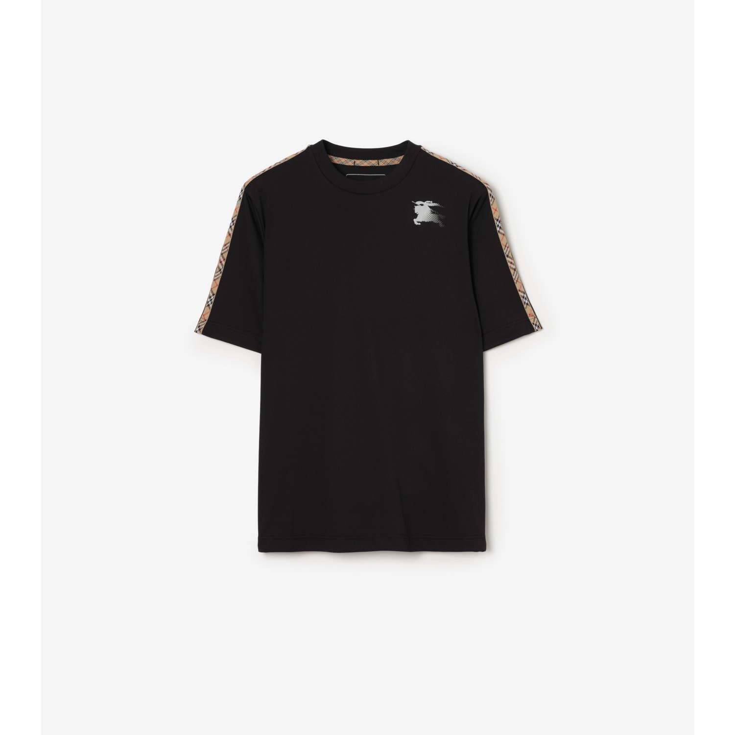 T-shirt in jersey con finiture Check