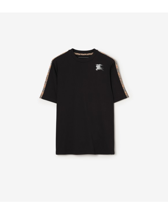 Camiseta en tejido jersey con detalle Check